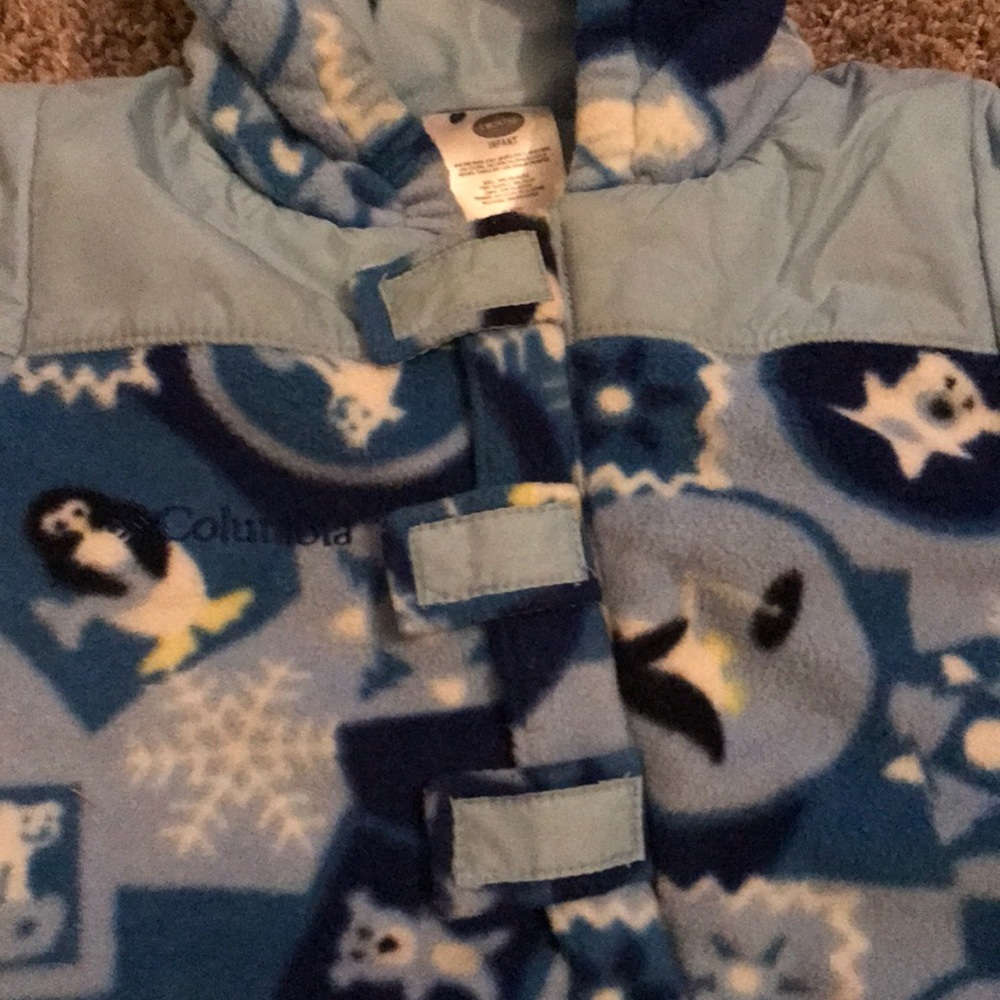 Columbia Blue Snowsuit very warm zipper Velcro - Picture 3 of 10